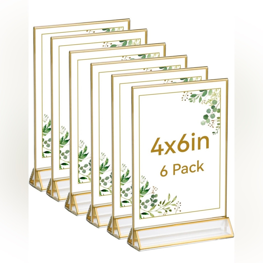 Acrylic Sign Holders, Pack of 6 | 4x6 Inches